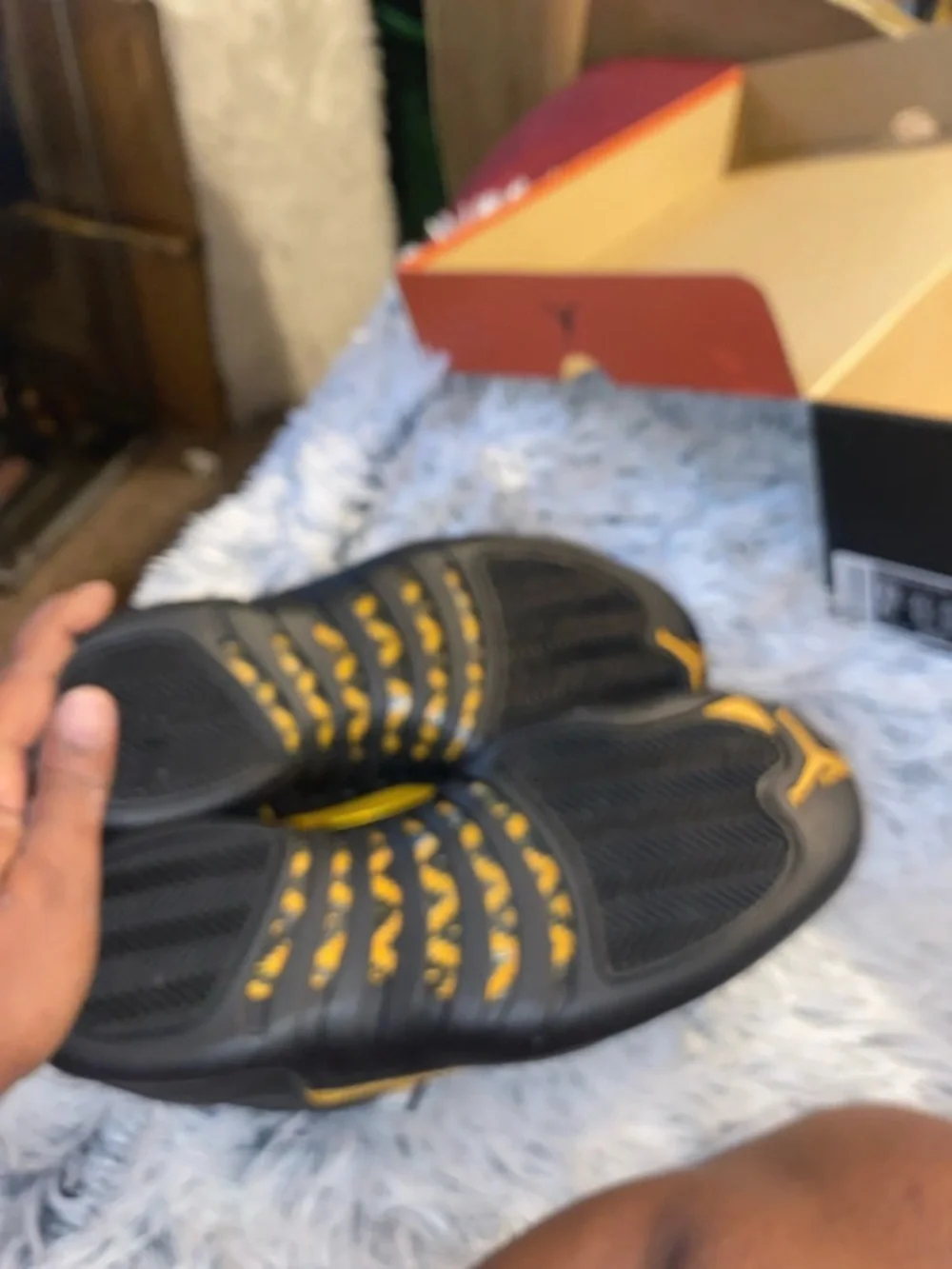 Jordan Men’s Athletic Shoes Black with Yellow Accents